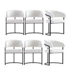 Manhattan Comfort Augusta Modern Vegan Leather Metal Dining Chair in White - Set of 6