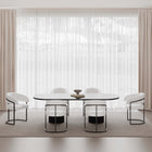 Manhattan Comfort Augusta Modern Vegan Leather Metal Dining Chair in White - Set of 6