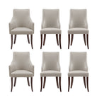 Manhattan Comfort Connie Modern 6-Piece Dining Chair Set in Light Gray