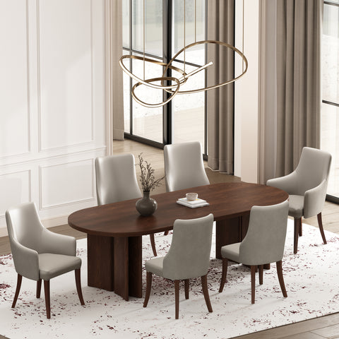 Manhattan Comfort Connie Modern 6-Piece Dining Chair Set in Light Gray