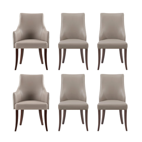 Manhattan Comfort Connie Modern 6-Piece Dining Chair Set in Taupe