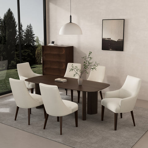 Manhattan Comfort Beever Modern 6-Piece Dining Chair Set in Cream