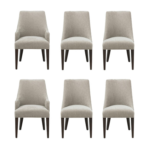 Manhattan Comfort Beever Modern 6-Piece Dining Chair Set in Taupe