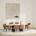 Manhattan Comfort Tremont Modern 6-Piece Dining Chair Set in Saddle