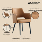 Manhattan Comfort Tremont Modern 6-Piece Dining Chair Set in Saddle