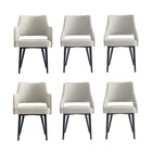 Manhattan Comfort Tremont Modern 6-Piece Dining Chair Set in Stone Gray