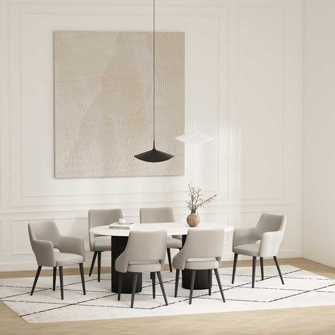 Manhattan Comfort Tremont Modern 6-Piece Dining Chair Set in Stone Gray