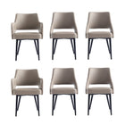 Manhattan Comfort Tremont Modern 6-Piece Dining Chair Set in Taupe