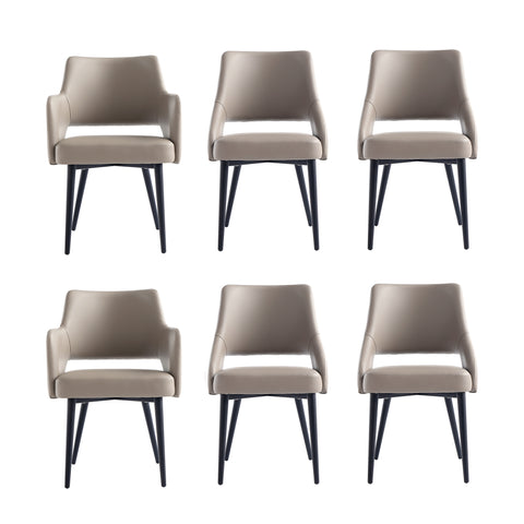 Manhattan Comfort Tremont Modern 6-Piece Dining Chair Set in Taupe