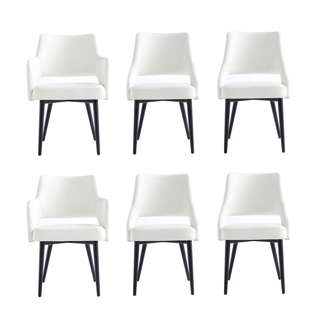 Manhattan Comfort Tremont Modern 6-Piece Dining Chair Set in White