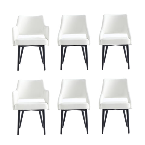 Manhattan Comfort Tremont Modern 6-Piece Dining Chair Set in White