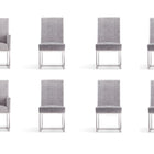 Manhattan Comfort Element Modern 8-Piece Dining Chair Set in Gray