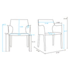 Manhattan Comfort Paris Modern 8-Piece Dining Chair Set in Coral