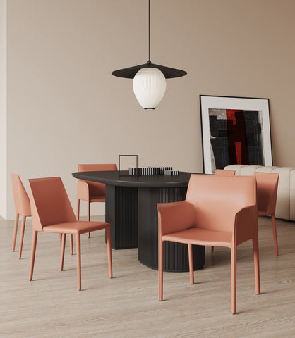 Manhattan Comfort Paris Modern 8-Piece Dining Chair Set in Clay