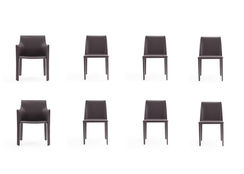 Manhattan Comfort Paris Modern 8-Piece Dining Chair Set in Gray