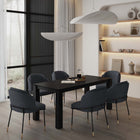 Manhattan Comfort Flor and Rockaway Modern Industry Chic 7-Piece Dining Set in Black