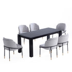 Manhattan Comfort Flor and Rockaway Modern Industry Chic 7-Piece Dining Set in Gray and Black