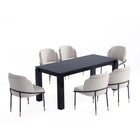 Manhattan Comfort Flor and Rockaway Modern Industry Chic 7-Piece Dining Set in Wheat and Black