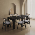 Manhattan Comfort Colbert and Rockaway Modern Industry Chic 7-Piece Dining Set in Black and Gray