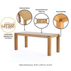 Manhattan Comfort Hamlet and Rockaway Modern Industry Chic 7-Piece Dining Set in Natural