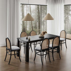 Manhattan Comfort Paragon and Rockaway Modern Industry Chic 7-Piece Dining Set in Black and Gray