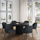 Manhattan Comfort Flor and Hathaway Modern Industry Chic 7-Piece Dining Set in Black