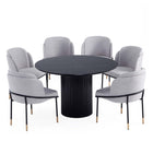 Manhattan Comfort Flor and Hathaway Modern Industry Chic 7-Piece Dining Set in Gray and Black