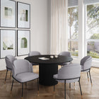Manhattan Comfort Flor and Hathaway Modern Industry Chic 7-Piece Dining Set in Gray and Black