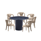 Manhattan Comfort Hathaway and Palmer Modern Industry Chic 7-Piece Dining Set in Ivory and Black