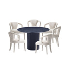 Manhattan Comfort Hathaway and Palmer Modern Industry Chic 7-Piece Dining Set in Silver Lining and Black