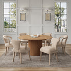 Manhattan Comfort Hathaway and Palmer Modern Industry Chic 7-Piece Dining Set in Ivory and Natural