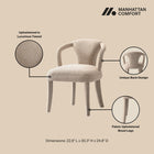 Manhattan Comfort Hathaway and Palmer Modern Industry Chic 7-Piece Dining Set in Ivory and Natural