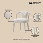 Manhattan Comfort Hathaway and Palmer Modern Industry Chic 7-Piece Dining Set in Silver Lining and Natural