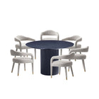 Manhattan Comfort Aspen and Hathaway Modern Industry Chic 7-Piece Dining Set in Gold Dust and Black