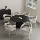 Manhattan Comfort Aspen and Hathaway Modern Industry Chic 7-Piece Dining Set in Gold Dust and Black