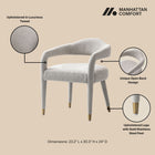 Manhattan Comfort Aspen and Hathaway Modern Industry Chic 7-Piece Dining Set in Gold Dust and Black
