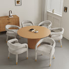 Manhattan Comfort Aspen and Hathaway Modern Industry Chic 7-Piece Dining Set in Gold Dust and Natural