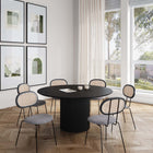Manhattan Comfort Hathaway and Jardin Modern Industry Chic 7-Piece Dining Set in Black and Gray