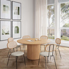 Manhattan Comfort Hathaway and Jardin Modern Industry Chic 7-Piece Dining Set in Oatmeal and Natural