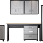 Manhattan Comfort Fortress Modern 6-Piece Garage Set in Dark Gray
