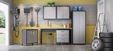 Manhattan Comfort Fortress Modern 6-Piece Garage Set in Dark Gray