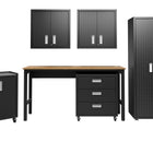 Manhattan Comfort Fortress Modern 6-Piece Garage Set in Charcoal Gray