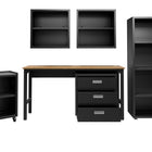 Manhattan Comfort Fortress Modern 6-Piece Garage Set in Charcoal Gray