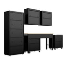 Manhattan Comfort Fortress Modern 6-Piece Garage Set in Charcoal Gray