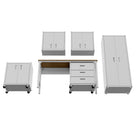 Manhattan Comfort Fortress Modern 6-Piece Garage Set in White