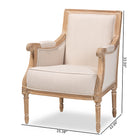 Baxton Studio Chavanon Wood & Light Beige Linen Traditional French Accent Chair