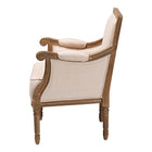 Baxton Studio Chavanon Wood & Light Beige Linen Traditional French Accent Chair