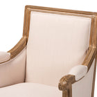 Baxton Studio Chavanon Wood & Light Beige Linen Traditional French Accent Chair