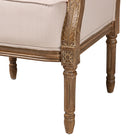 Baxton Studio Chavanon Wood & Light Beige Linen Traditional French Accent Chair