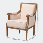 Baxton Studio Chavanon Wood & Light Beige Linen Traditional French Accent Chair